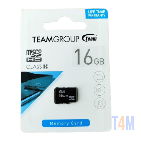 Cartão de Memória Micro SDHC Team Group 16GB USH-I Classe 10